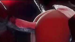 Monstruos gigantes en 3D violan a una chica inocente