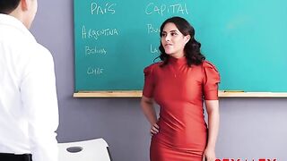 Maestra Silvia Santez Folla Con Dos Alumnos En Su Casa Sub Esp