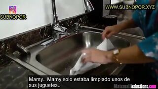 Fucking My Step Mom hard in the Kitchen - Cory Chase  Sub español