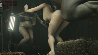 Animación. Lara Croft destruida por semental. Sub español