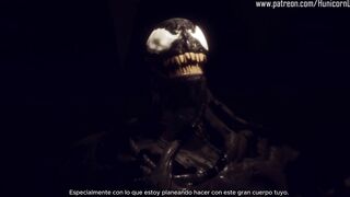 Animación 3D gato negro contra Venom. Subtitulado español