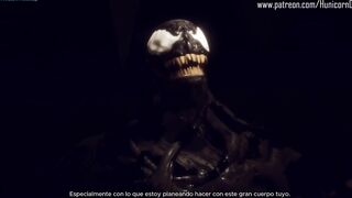 Animación 3D. Gato negro contra Venom. Subtitulado español