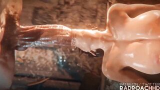 Animación 3D. Lara Croft estudia la cultura de la tribu. Subtitulos. Español