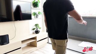 Watch me seduce my personal trainer and swallow all his cum