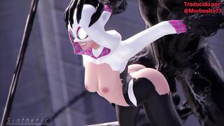 Animación 3D. Mujer araña contra Venom. Audio Español