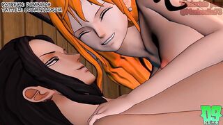 Animación 3D. Nico Robin ama a Nami. TRANSEXUAL. Audio Español
