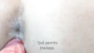 Pierde la virginidad con su perrito. Sub