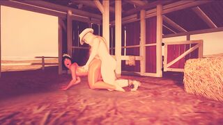 Animación 3D. Vaquera TRANS captura joven indio