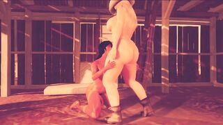 Animación 3D. Vaquera TRANS captura joven indio