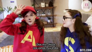 Megan Mistakes, Bella Blu, Jade Valentine  - Amiguitas Compartiendo Una Verga Por Halloween Sub Esp