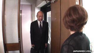 Kaede Oshiro wife pays debt cuckold anal DP engsub uncensored