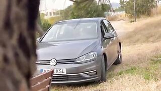 Española Miss Alessandra Jesús Reyes interracial al aire libre