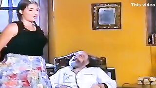 Joven trío con maduros vintage Español