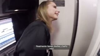 Catarina Petrov Linda Chica caliente follada en el Tren por desconocido Sub
