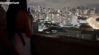 Cogiendo en la terraza